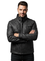 Leather Jacket for Men - Classic Elegant Design - Stylish Outerwear for Casual and Formal Occasions