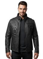 Leather Jacket for Men - Classic Elegant Design - Stylish Outerwear for Casual and Formal Occasions