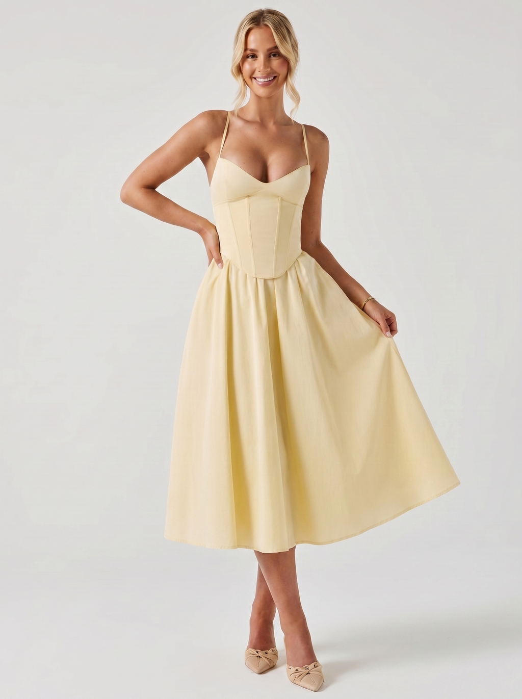 Lemon Midi Dress - Lightweight Fabric, Casual Style for Everyday Wear