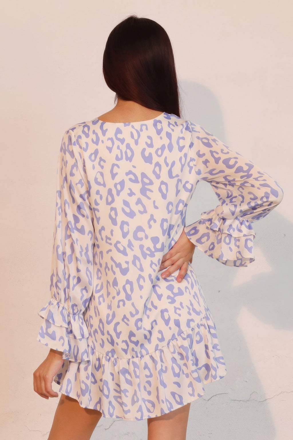 Leopard Print Ruffle Dress - Lightweight Fabric - Casual Summer Wear