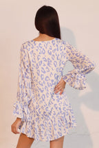 Leopard Print Ruffle Dress - Lightweight Fabric - Casual Summer Wear