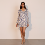 Leopard Print Ruffle Dress - Lightweight Fabric - Casual Summer Wear