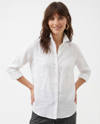 Linen Blouse for Women - Casual Short Sleeve Top - Lightweight Summer Wear