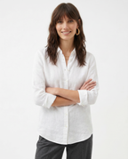 Linen Blouse for Women - Casual Short Sleeve Top - Lightweight Summer Wear
