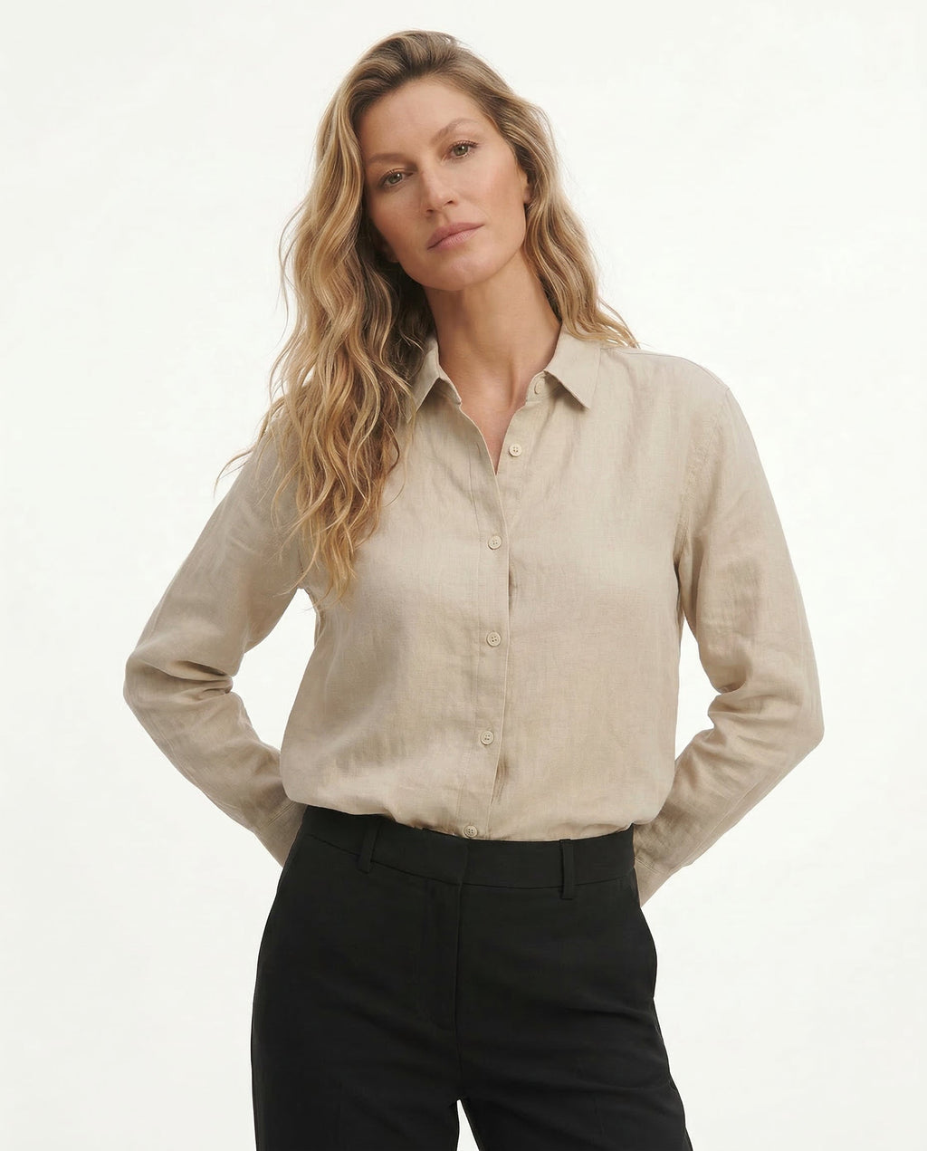 Linen Blouse for Women - Casual Short Sleeve Top - Lightweight Summer Wear