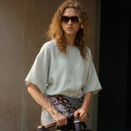 Linen Flared Sleeve Pullover Top for Casual Wear and Everyday Style