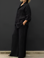 Linen Shirt Suit for Women - Casual Summer Outfit in Lightweight Fabric
