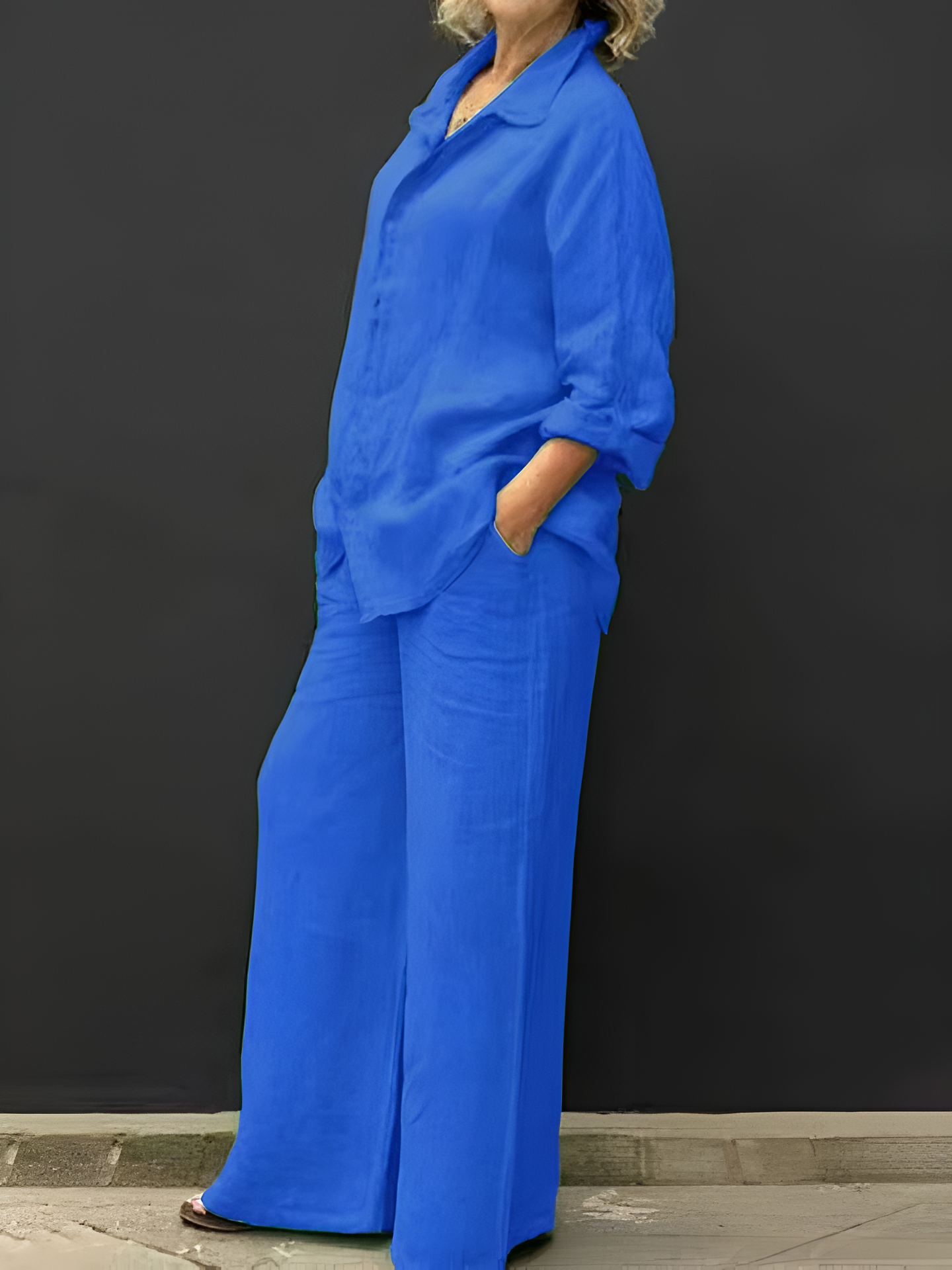 Linen Shirt Suit for Women - Casual Summer Outfit in Lightweight Fabric
