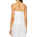 Linen Strapless Tube Crop Top for Women - Summer Casual Wear
