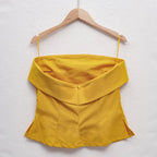 Linen Strapless Tube Crop Top for Women - Summer Casual Wear