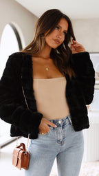 Luxe Women's Crop Jacket Black