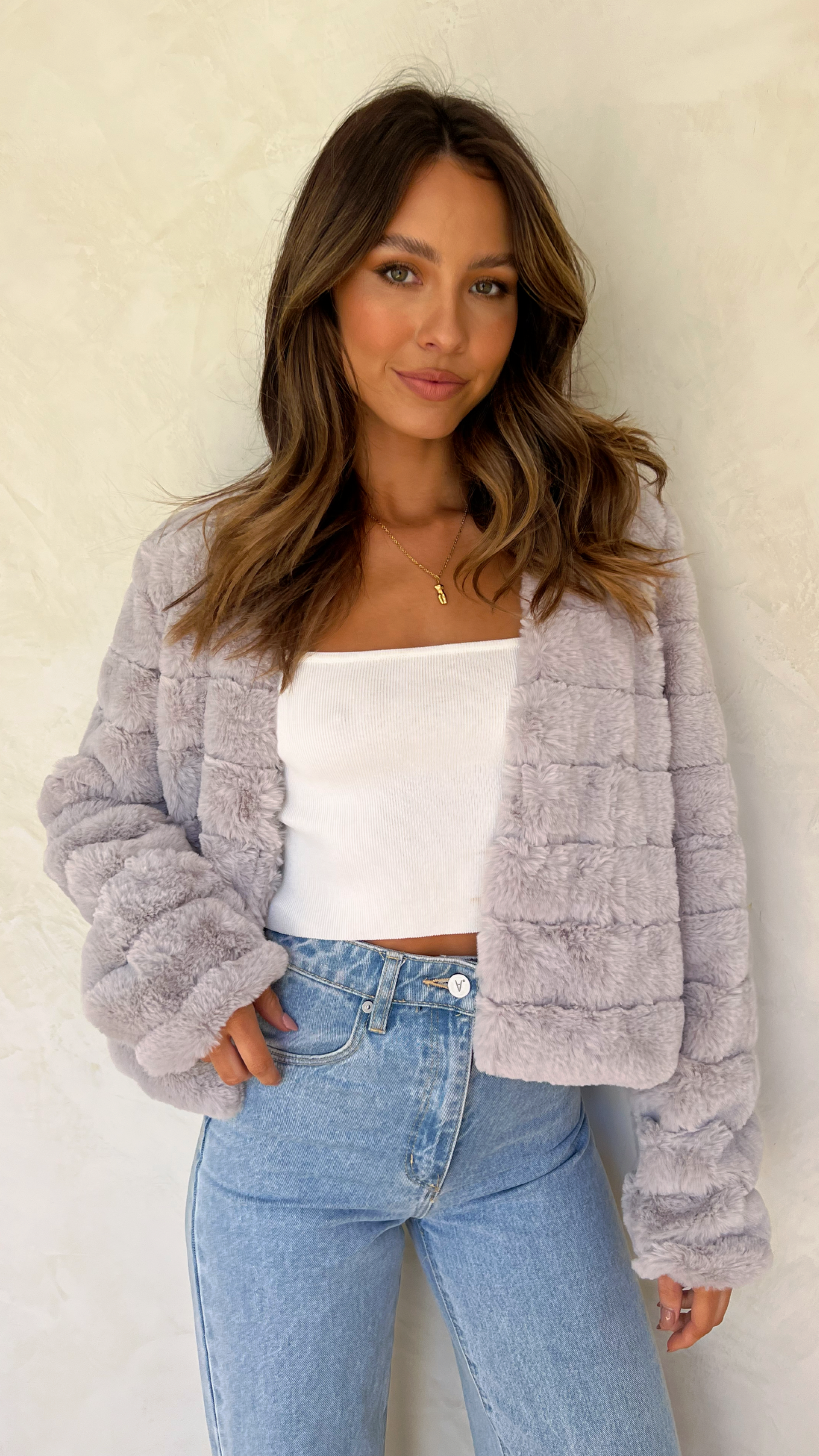 Luxe Women's Crop Jacket Grey