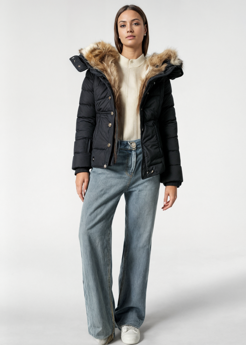 Black Fur Coat for Women