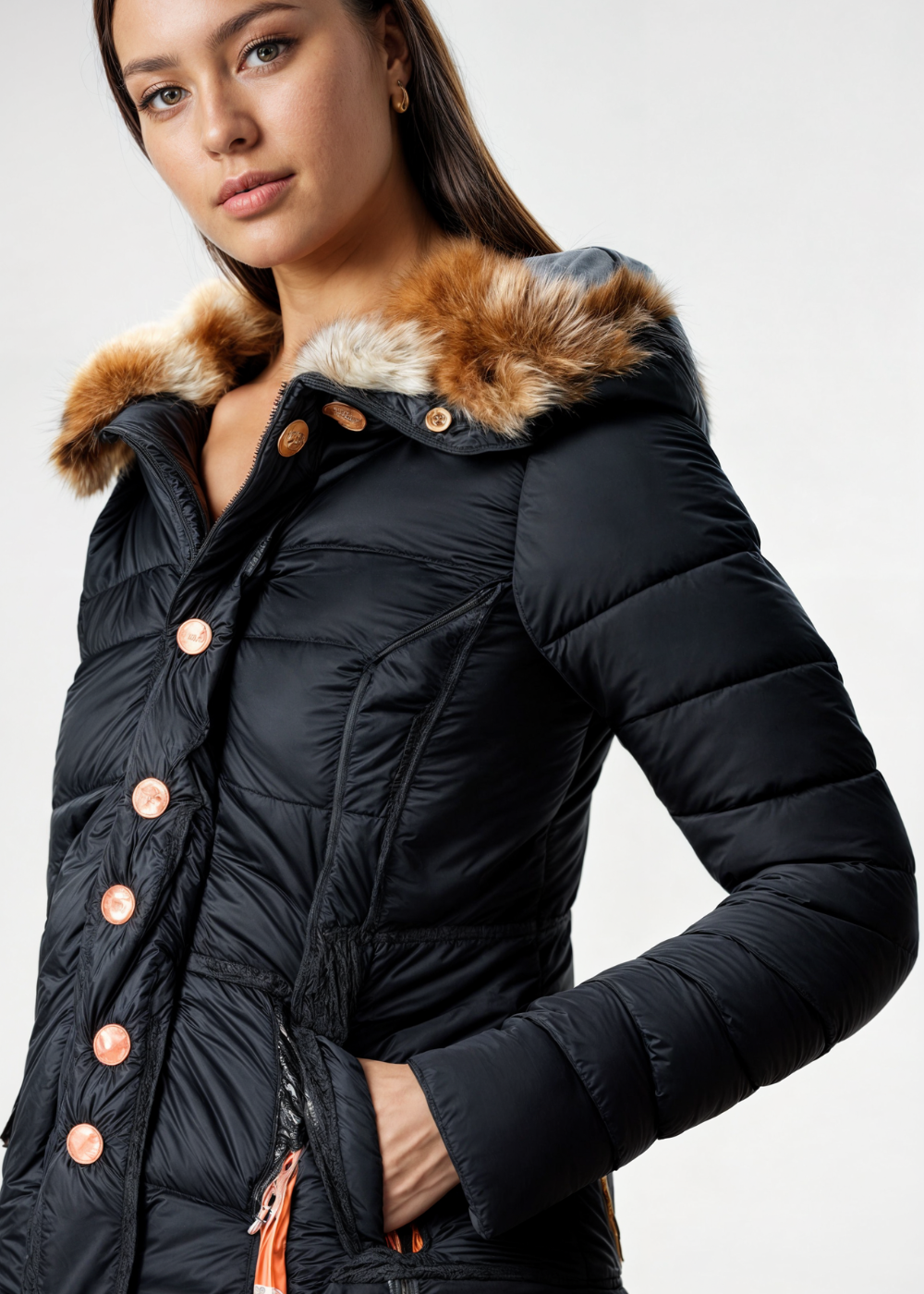 Black Fur Coat for Women