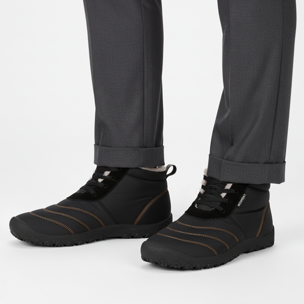 Men's Black Insulated Winter Boots