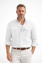 Cotton Linen Long Sleeve Men's Shirt UK – Smart Casual & Holiday & Resort Wear