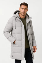 Men's Insulated Waterproof Puffer Jacket - Warm Winter Coat for Outdoor Activities Gray