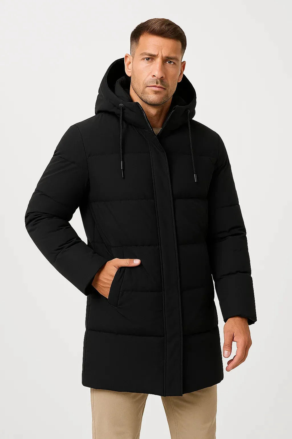 Men's Insulated Waterproof Puffer Jacket - Warm Winter Coat for Outdoor Activities