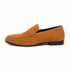 Men's Khaki Suede Penny Loafers