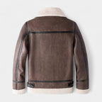 Men's Leather Aviator Jacket - Classic Design, Durable Genuine Leather, Perfect for Casual Wear and Outdoor Activities