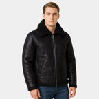 Men's Leather Aviator Jacket - Classic Design, Durable Genuine Leather, Perfect for Casual Wear and Outdoor Activities