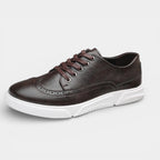 Men’s Leather Lace-Up Casual Dress Sneakers