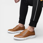 Men’s Leather Lace-Up Casual Dress Sneakers