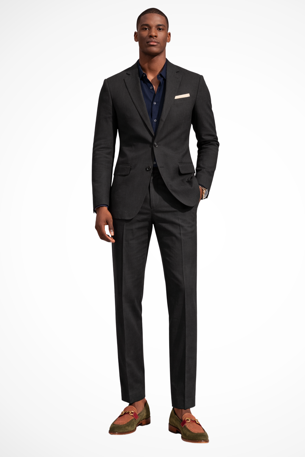 Men's Linen Notch Lapel Summer Wedding Suit - Single Breasted Design