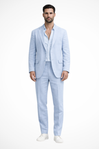 Men's Linen Relaxed Fit Summer Wedding Guest Suit - Lightweight & Comfortable