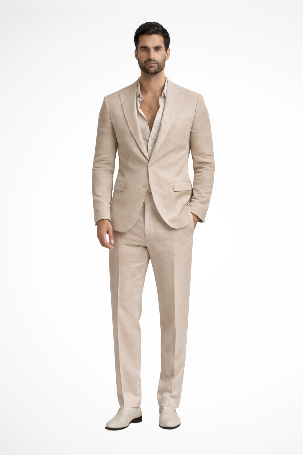Men's Linen Relaxed Fit Summer Wedding Guest Suit - Lightweight & Comfortable