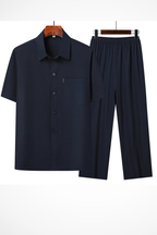 Short Sleeve Men's Shirt and Trousers Set UK – Smart Casual & Holiday & Resort Wear