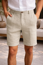Men's Tailored Linen Blend Shorts for Casual Wear - Lightweight & Comfortable