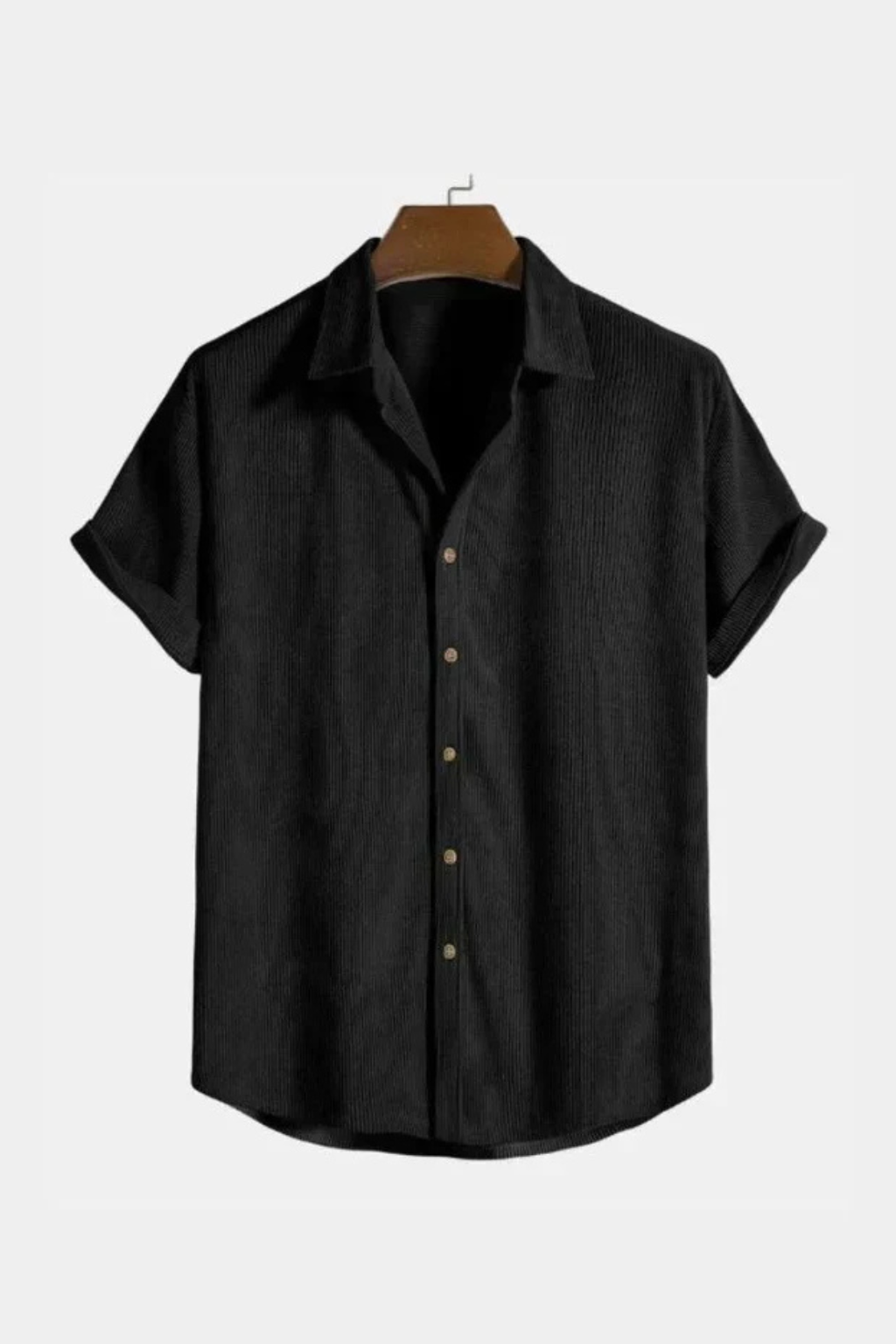 Men's Textured Short Sleeve Camp Collar Shirt - Casual Summer Wear