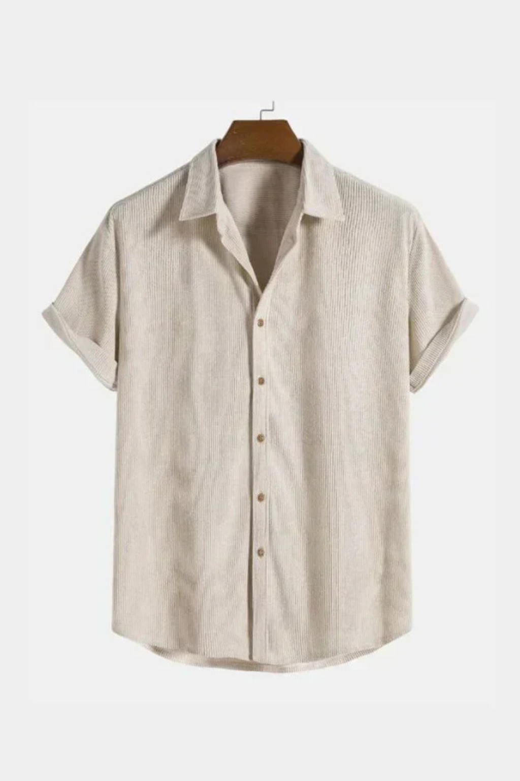 Men's Textured Short Sleeve Camp Collar Shirt - Casual Summer Wear