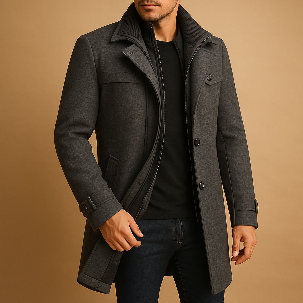 Men's Waterproof Winter Jacket - Adjustable Cuffs, Insulated Design for Cold Weather Outdoor Activities Grey