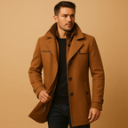 Men's Waterproof Winter Jacket - Adjustable Cuffs, Insulated Design for Cold Weather Outdoor Activities Brown