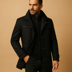 Men's Waterproof Winter Jacket - Adjustable Cuffs, Insulated Design for Cold Weather Outdoor Activities Black