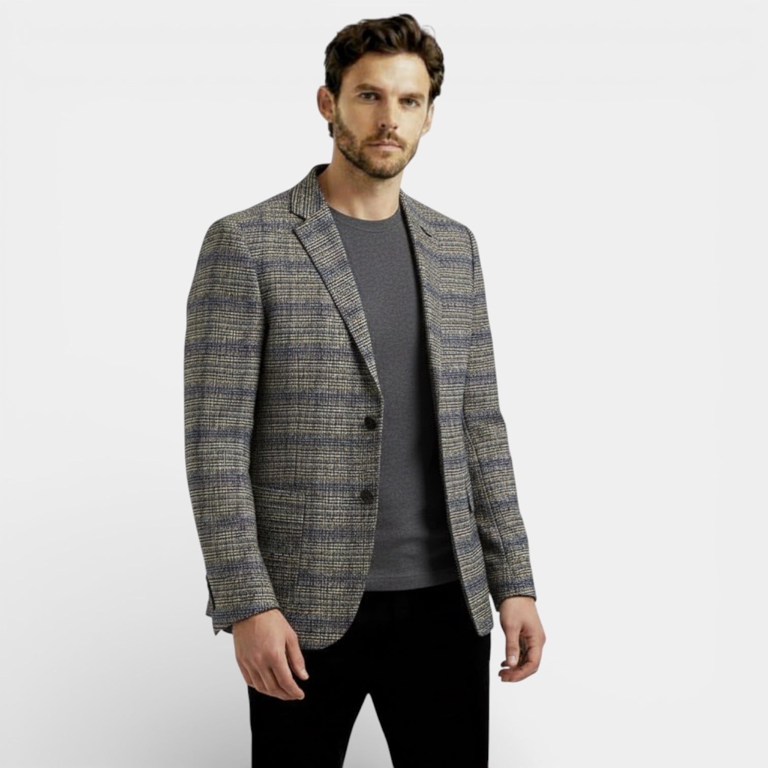 Men’s Wool Blend Textured Blazer – Tailored Modern Fit