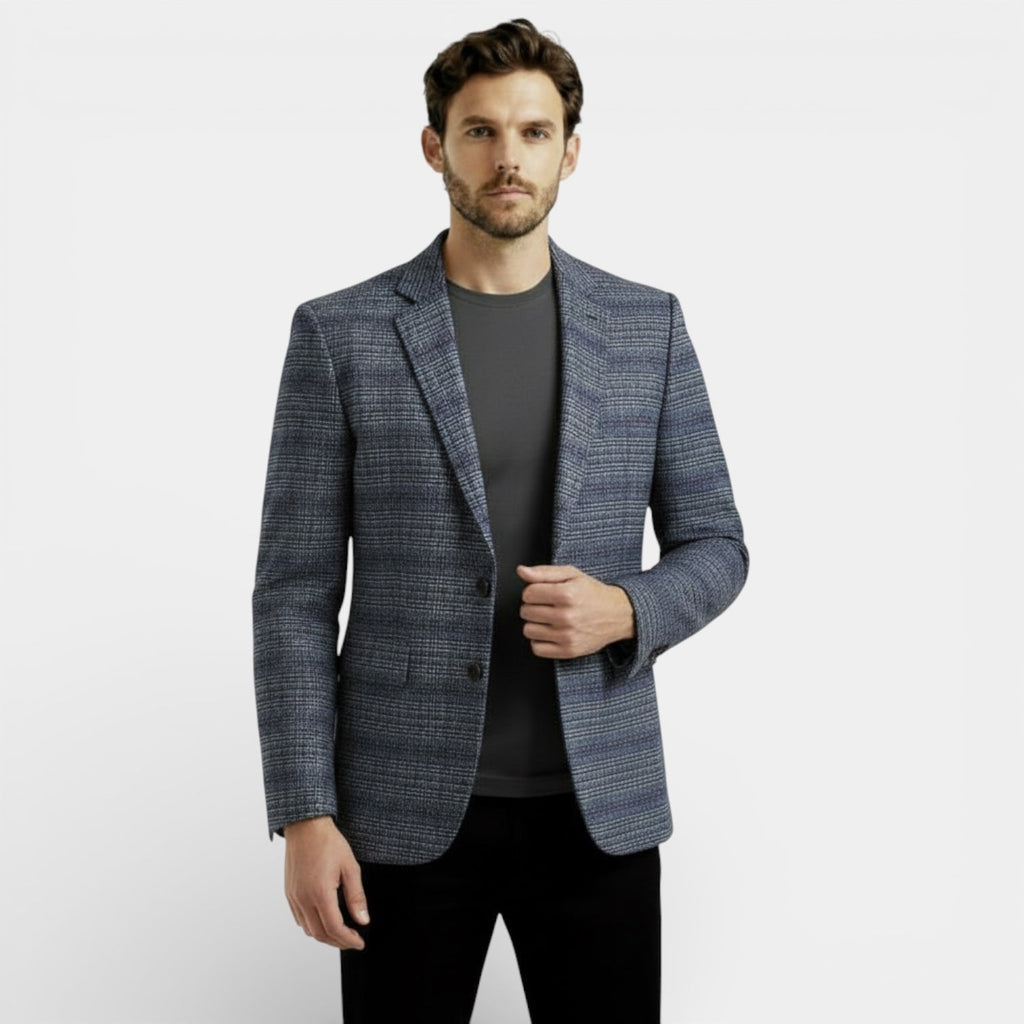 Men’s Wool Blend Textured Blazer – Tailored Modern Fit