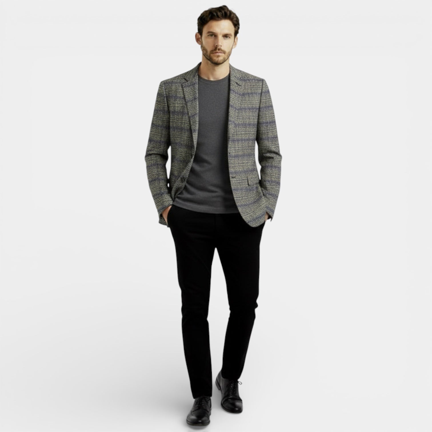 Men’s Wool Blend Textured Blazer – Tailored Modern Fit