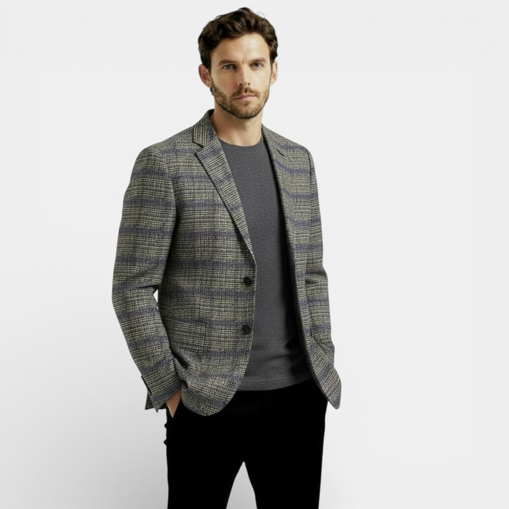 Men’s Wool Blend Textured Blazer – Tailored Modern Fit