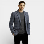 Men’s Wool Blend Textured Blazer – Tailored Modern Fit