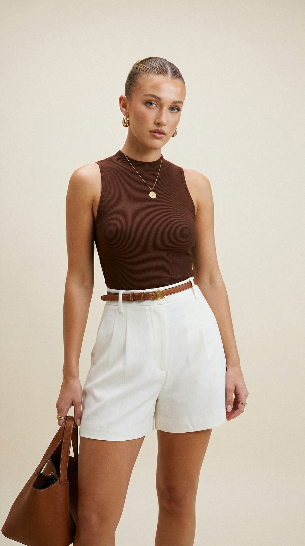 Mid-Waist Tailored Shorts Without Belt - Comfortable Casual Summer Wear