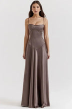 Satin Corset Maxi Dress for Women UK – Evening Gown Black Tie & Cocktail Attire