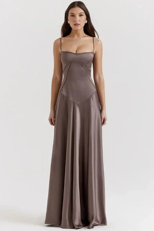 Satin Corset Maxi Dress for Women UK – Evening Gown Black Tie & Cocktail Attire