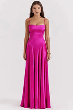 Satin Corset Maxi Dress for Women UK – Evening Gown Black Tie & Cocktail Attire