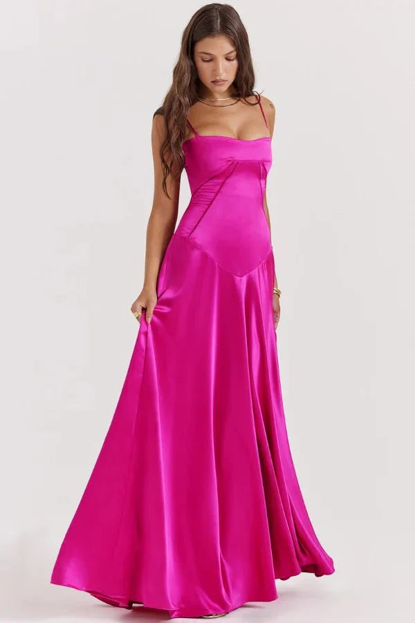 Satin Corset Maxi Dress for Women UK – Evening Gown Black Tie & Cocktail Attire