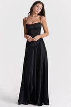 Satin Corset Maxi Dress for Women UK – Evening Gown Black Tie & Cocktail Attire