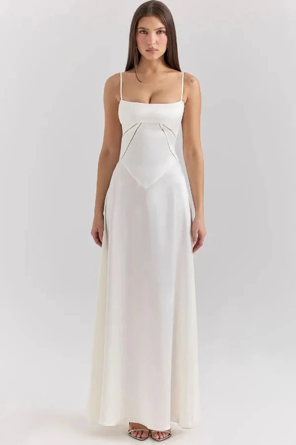 Satin Corset Maxi Dress for Women UK – Evening Gown Black Tie & Cocktail Attire