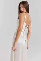 Satin Corset Maxi Dress for Women UK – Evening Gown Black Tie & Cocktail Attire